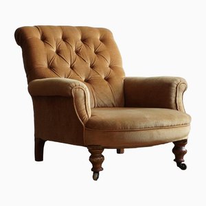 Vintage Lounge Chair in Gold Velvet