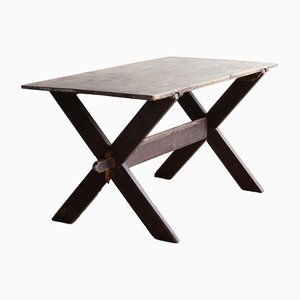 Antique Tavern Table with X Legs