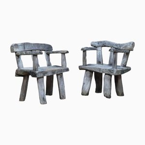 Rustic Garden Chairs, Set of 2
