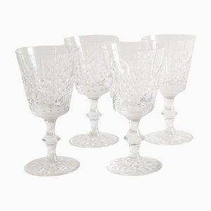 Copas de vino Edinburgh vintage de cristal, años 50. Juego de 4