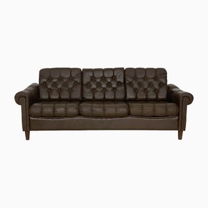 Dänische Drei-Sitzer Couch aus Leder