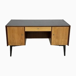 Scrivania Mid-Century nera e marrone