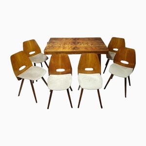 Ausziehbarer Tisch & Stühle von František Jirák für Tatra, Tschechoslowakei, 1960er, 7er Set