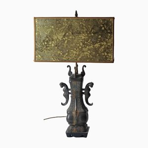 Lampe de Bureau Dragon Vintage en Bronze, Chine