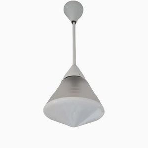 Lampada da soffitto conica in vetro opalino di Phillips, Paesi Bassi, anni '20