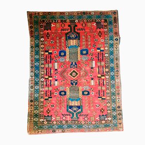 Antiker handgeknüpfter kaukasischer Kazak Teppich, 1890er