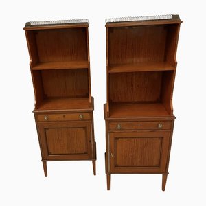 Antique Satinwood Waterfall Bookcases from Gillows, 1880s, Set of 2