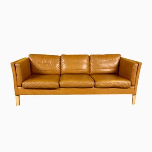 Vintage Danish Cognac Leather Sofa, 1970s