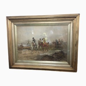 David Henry Parry, Napoleon auf dem Schlachtfeld, 1800er, Aquarell