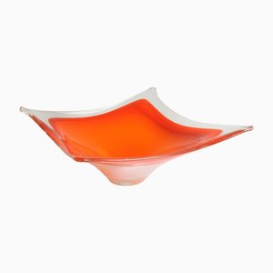 Centre de Table en Verre de Murano Orange, Italie, 1970s