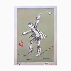 Jacques Bosser, The Heart Dancer 6 (Funambule), Litografía original, años 70