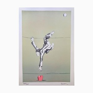 Jacques Bosser, The Heart Dancer 7 (Funambule), Original Lithographie, 1970er