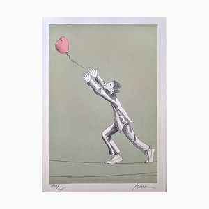 Jacques Bosser, The Heart Dancer 8 (Funambule), Lithographie Originale, 1970s