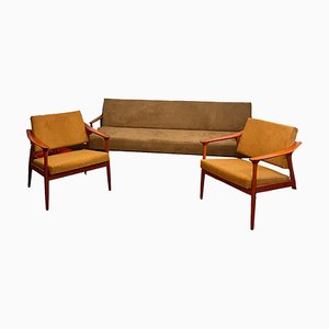 Set da tavola Mid-Century in teak, anni '60, set di 3