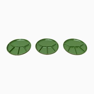 Mid-Century Space Age Green Ceramic Plates or Bowls from Gerz Keramik, West Germany, 1960s, Set of 3