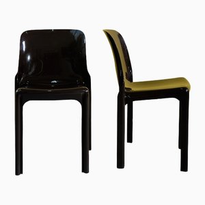 Brown Selene Chairs by Vico Magistretti for Artemide, 1970s, Set of 2