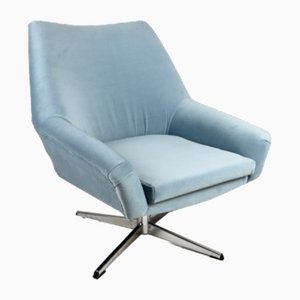 Light Blue Swivel Chair attributed to Veb Metallwaren Naumburg, 1980s