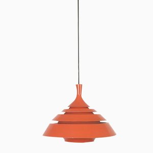 Lampe à Suspension Moderniste Scandinave Orange, 1960s