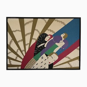Art Deco Silk Tapestry by Fabbriziani, 1970s