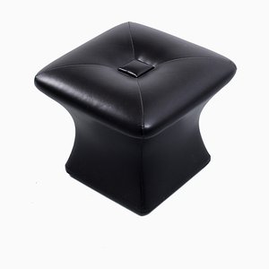 Pouf Champignon Skaï Noir Bio, 1970s