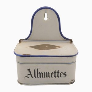 Emaillierter Streichholzbehälter, Frankreich, 1900er