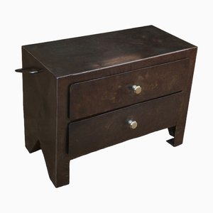Small Metal Mechanic Commode with 2 Drawers, 1950s