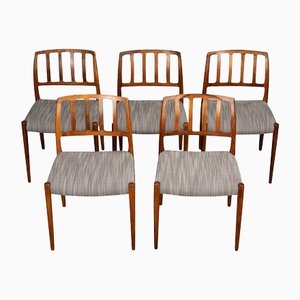 Model 83 Dining Chairs in Rosewood by Niels O. Moller, 1960s, Set of 5