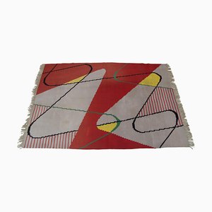 Tapis Abstrait en Laine, Tchécoslovaquie, 1950s