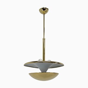 Lampadario Bauhaus in ottone attribuito a Franta Anyz, anni '20