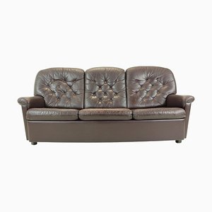 Leather Sofabed, Czechoslovakia, 1970s