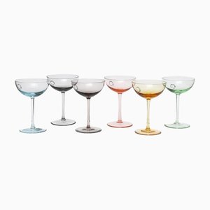 Bicchieri Nason & Cie vintage in vetro di Murano, set di 6