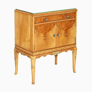 Burr Walnut Bedside Table by Waring & Gillow