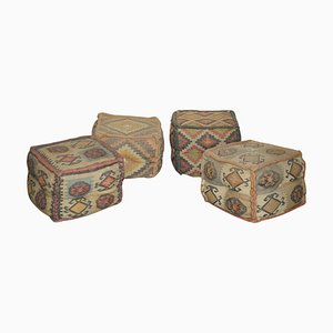 Tabourets Kilim Cube Vintage Style George Smith, 1960s, Set de 4