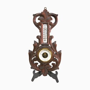 Rococo Style Wall-Mounted Weather Station in Carved Walnut, 1910s