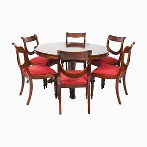William IV Centre Table and Chairs attributed to Gillows, Set of 7