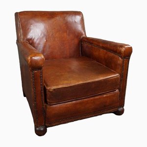 Antique Sheep Leather Armchair