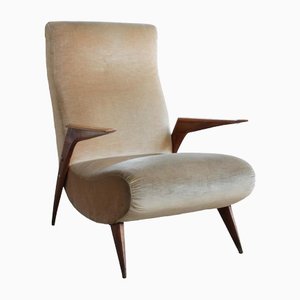 Art Deco Stil Sessel aus Samt