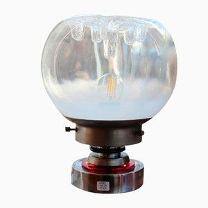 Tischlampe aus Glas & Metall, 1960er