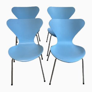 Model 7 Dining Chairs by Arne Jacobsen for Fritz Hansen, 1980s, Set of 4