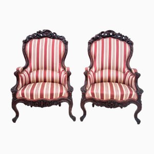 French Bergere Armchairs, 1900s, Set of 2