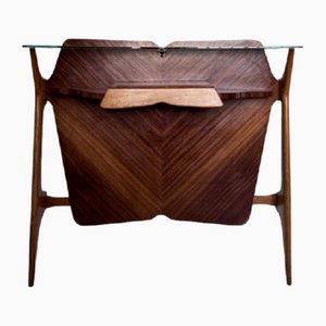 Mid-Century Italian Modern Console Table in Mahogany and Beech in the Style of Ico Parisi, 1950s