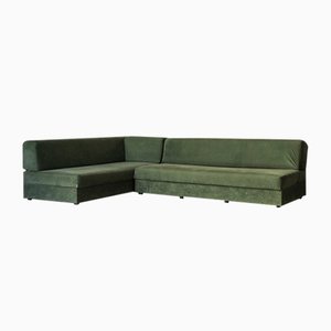 Grünes modulares Sofa mit Stauraum, 1970er, 2er Set