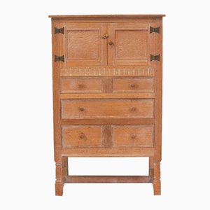 Limed Oak Tallboy Cabinet from Heals, 1930s