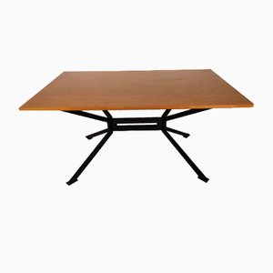 Metal and Teak Table from Roche Bobois, 1980s