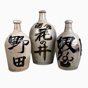 Botellas de sake Tokkuri, años 30. Juego de 3