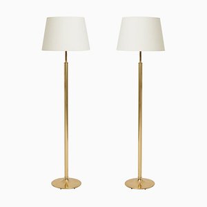 Mid-Century Floor Lamps in Brass by Fagerhults Belysning, 1970s, Set of 2