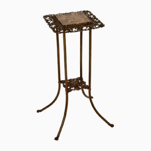 Antique Iron & Marble Planter Table, 1890s
