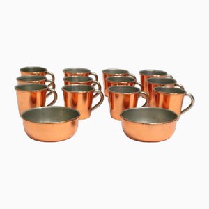 Swedish Cups in Copper from Dorre, 1970s, Set of 14