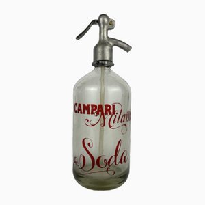 Botella de soda italiana de Campari Milano, años 50
