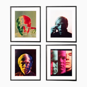 Andy Warhol & Philippe Halsman, Portraits, 1980s, Tirages Chromogènes, Encadré, Set de 4